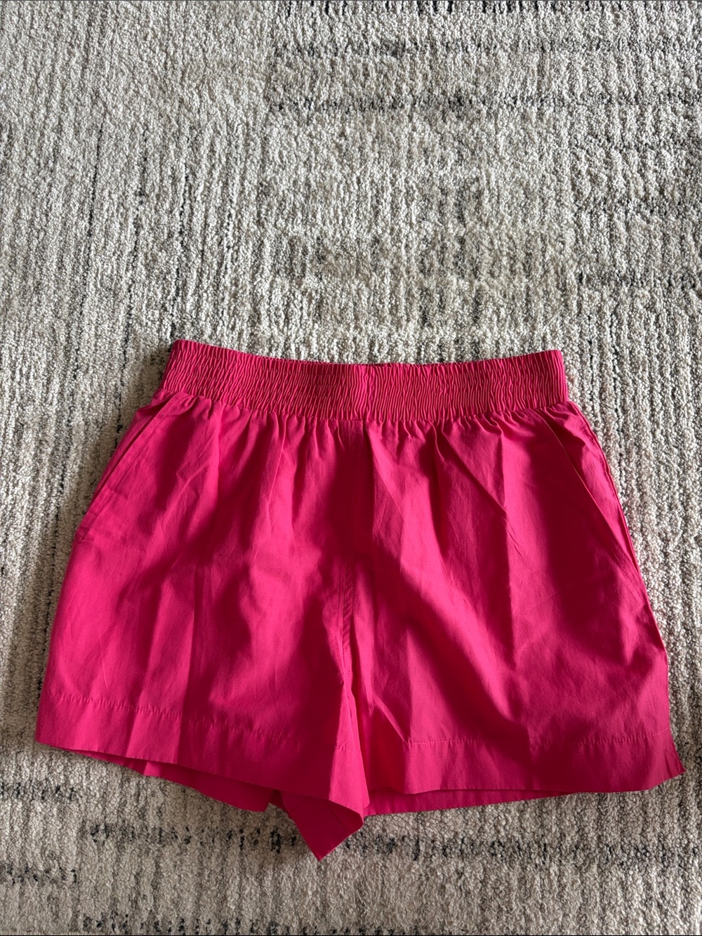 French Connection Hot Pink Athletic Shorts with Elastic Waist